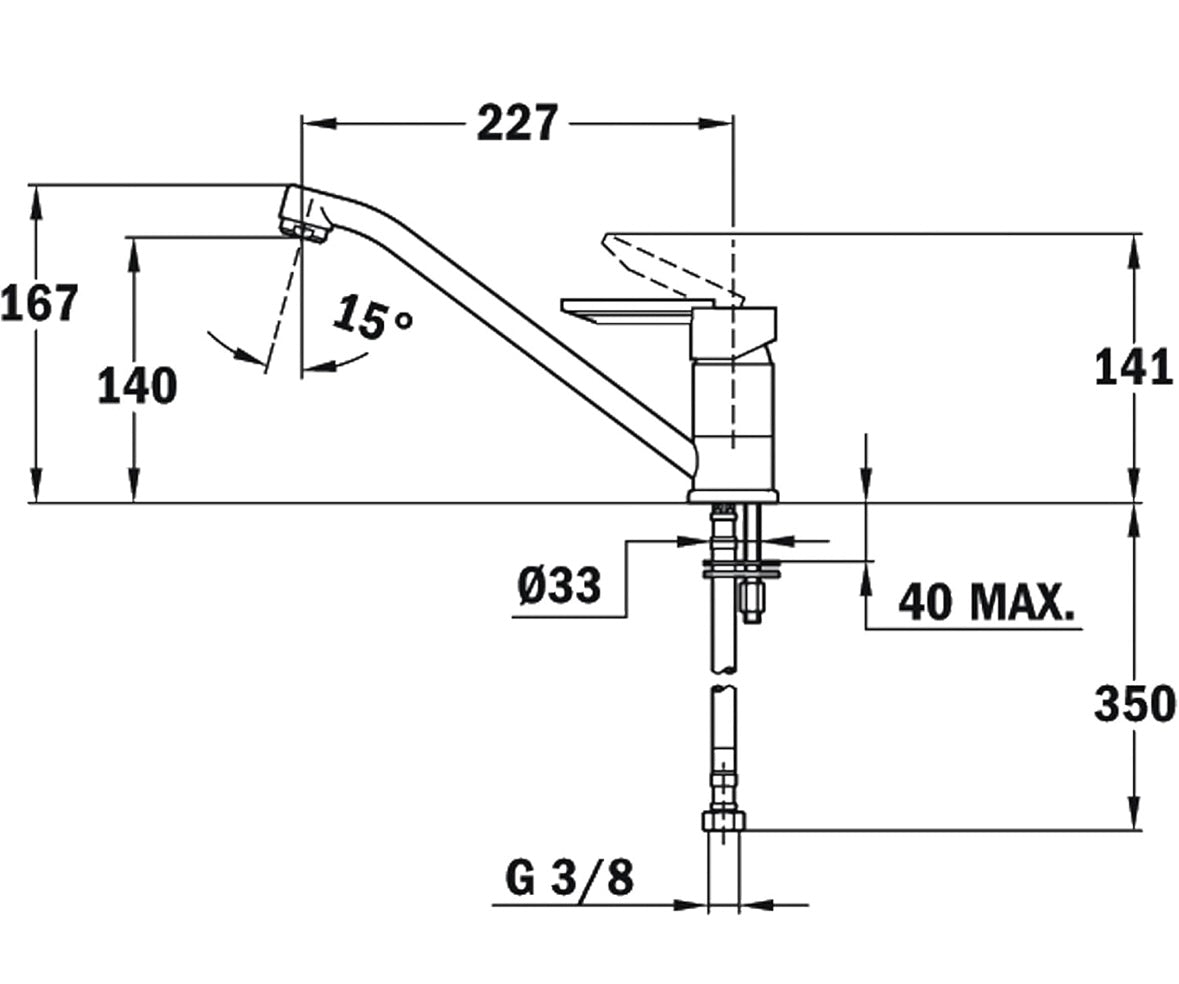 Teka Grifería Monomando Acero Inoxidable Color Cromado