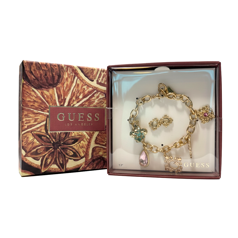 Guess Set De Pulsera Y Zarcillos