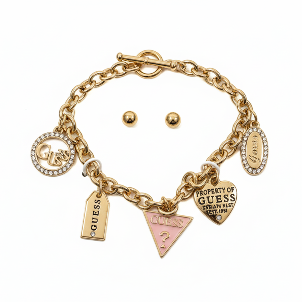Guess Set De Pulsera Y Zarcillos