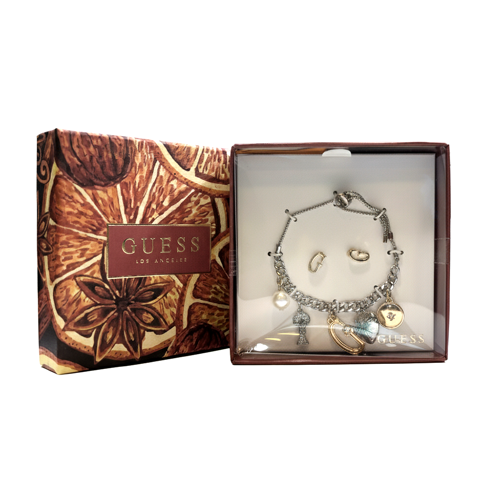 Guess Set De Pulsera Y Zarcillos