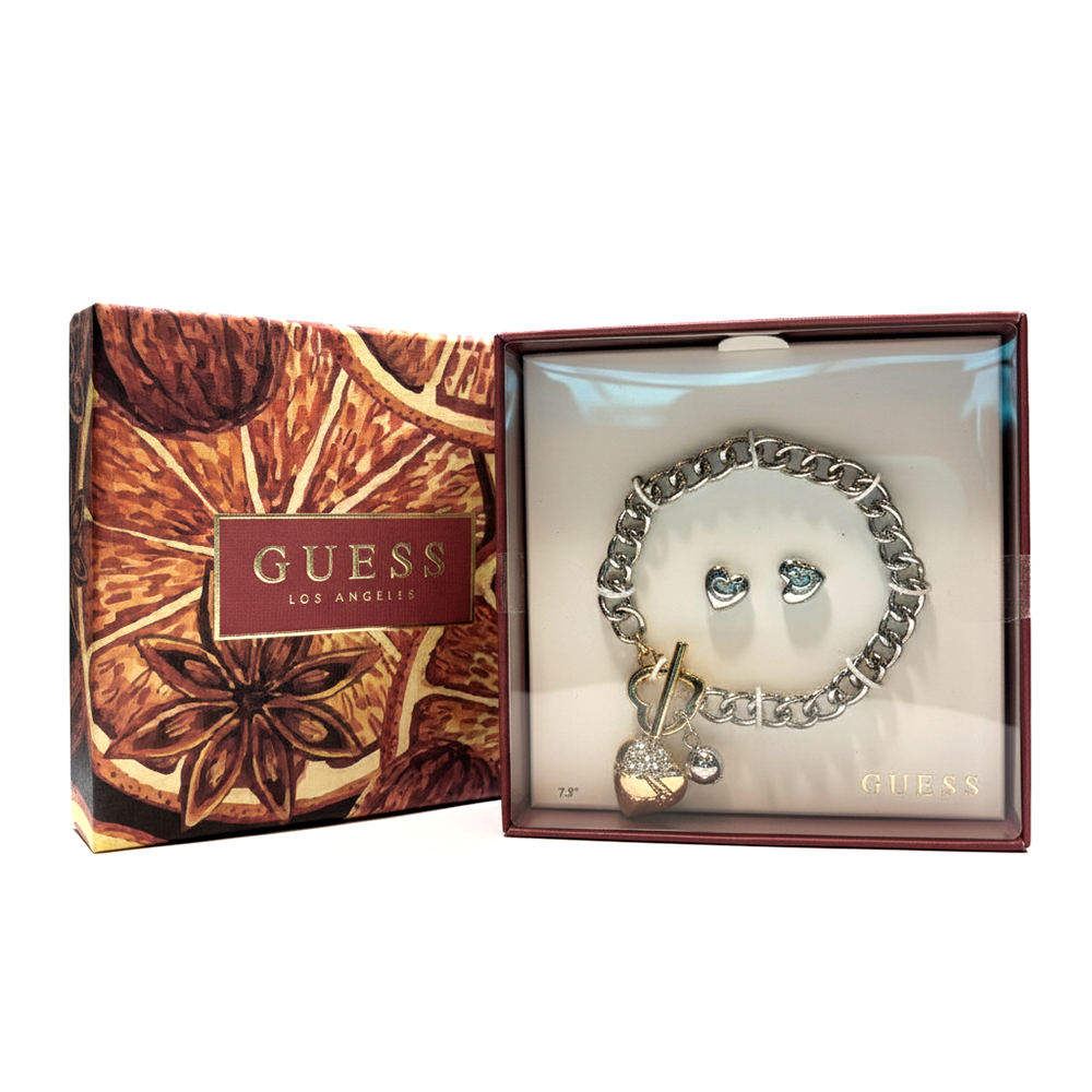 Guess Set De Pulsera Y Zarcillos