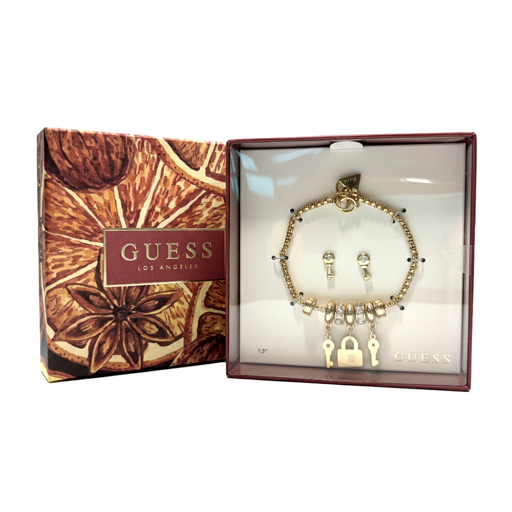 Guess Set De Pulsera Y Zarcillos