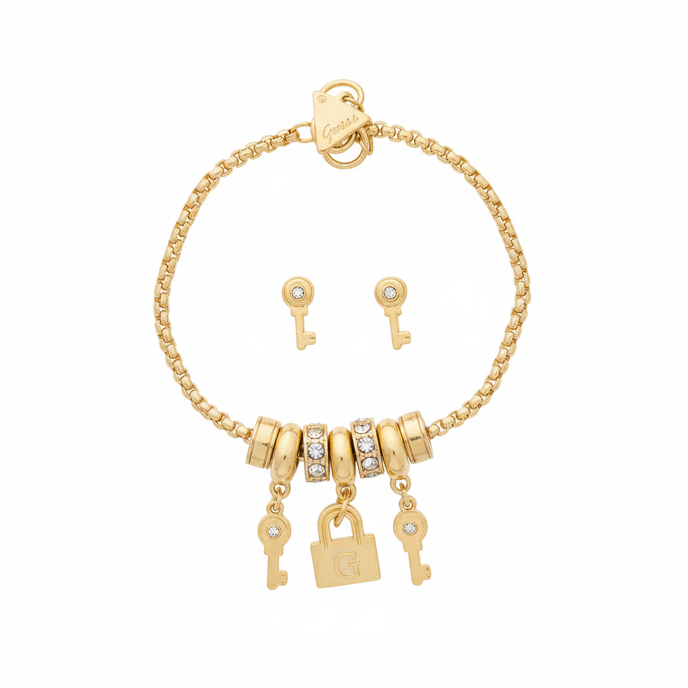Guess Set De Pulsera Y Zarcillos
