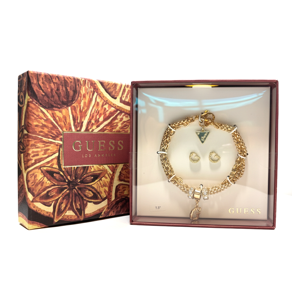 Guess Set De Pulsera Y Zarcillos