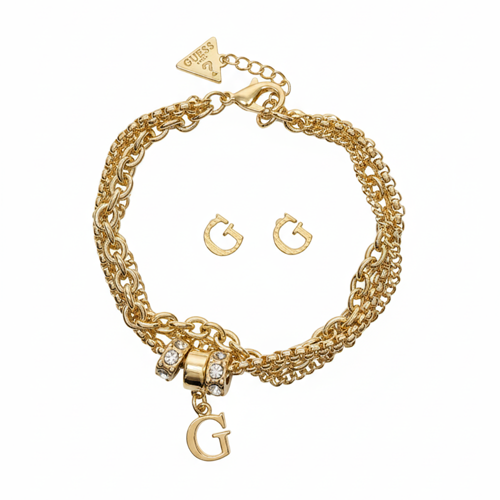 Guess Set De Pulsera Y Zarcillos