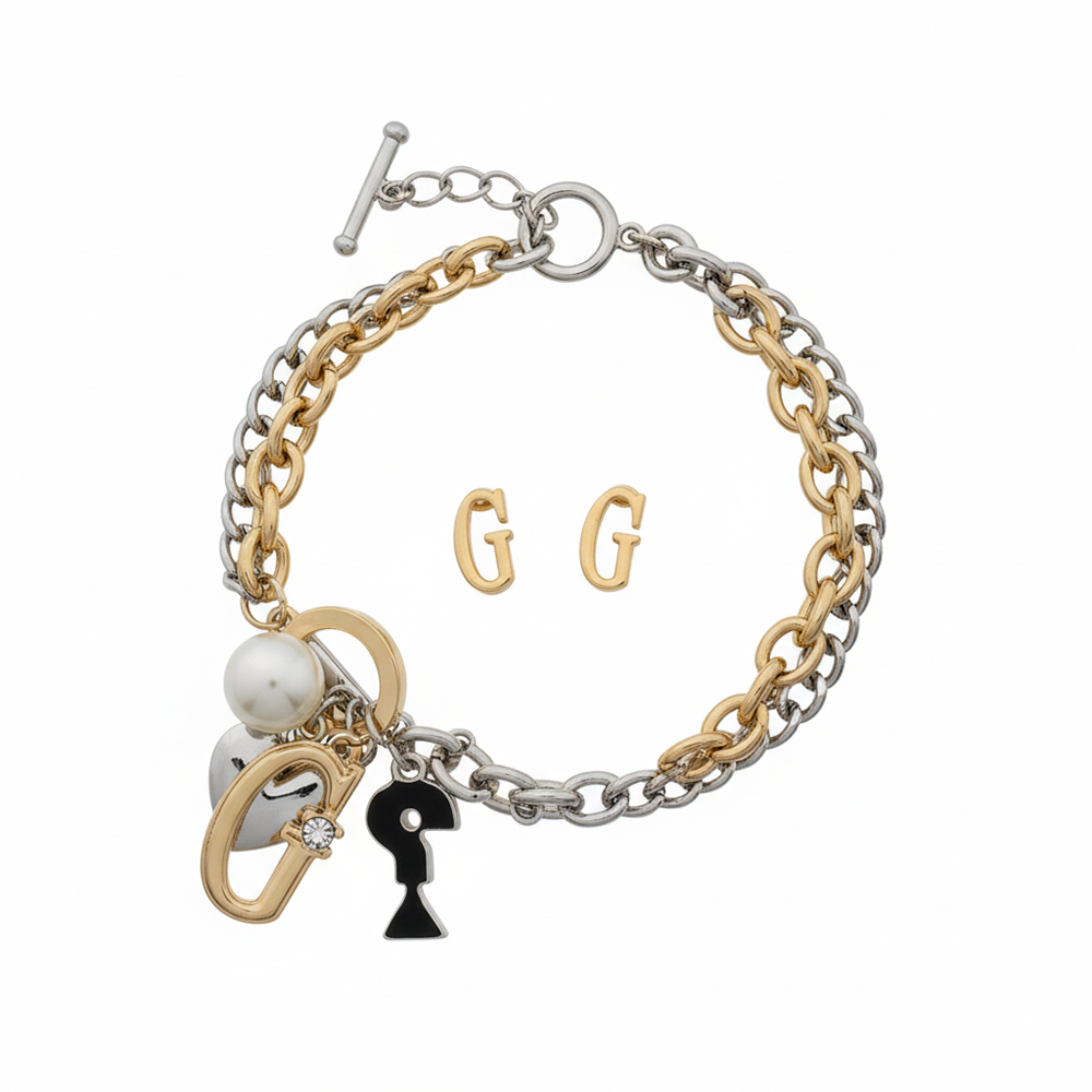 Guess Set De Pulsera Y Zarcillos