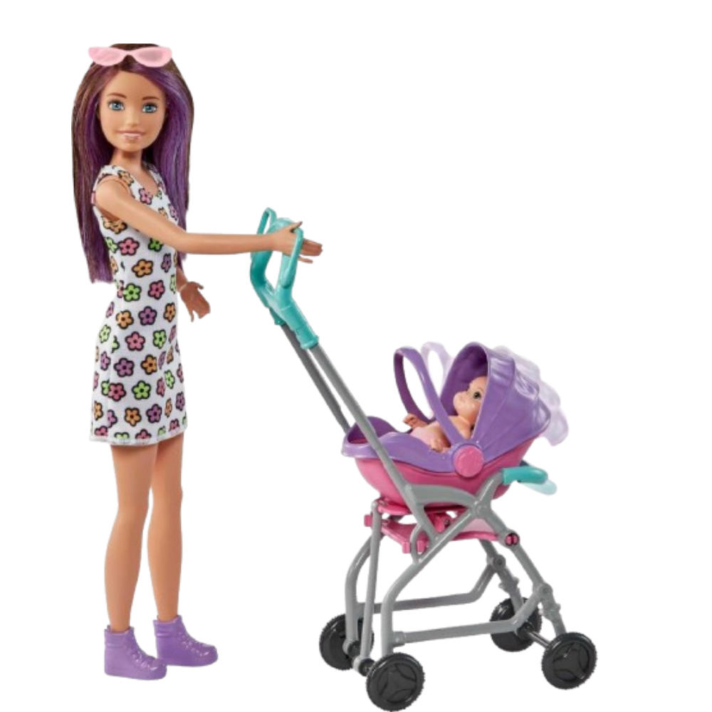 Barbie Skipper Babysitters Inc 3+ Muñeca con Carrito de Bebe