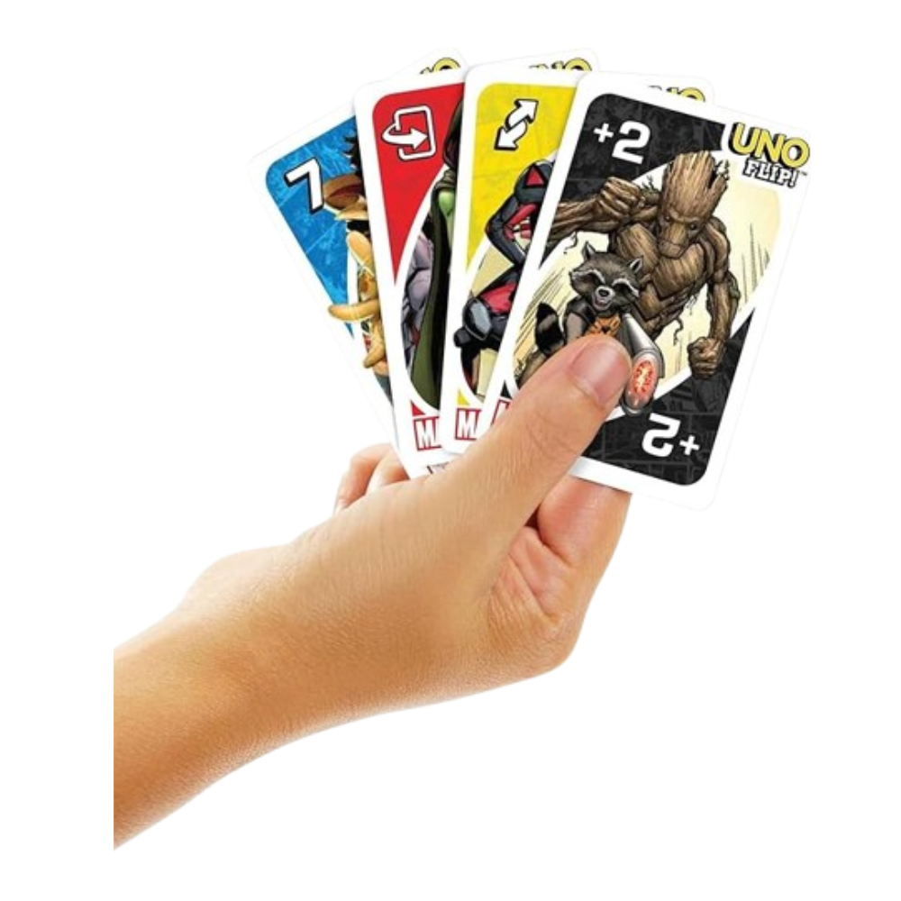 Uno Flip! Marvel Juego de Cartas con Cartas Doble Cara