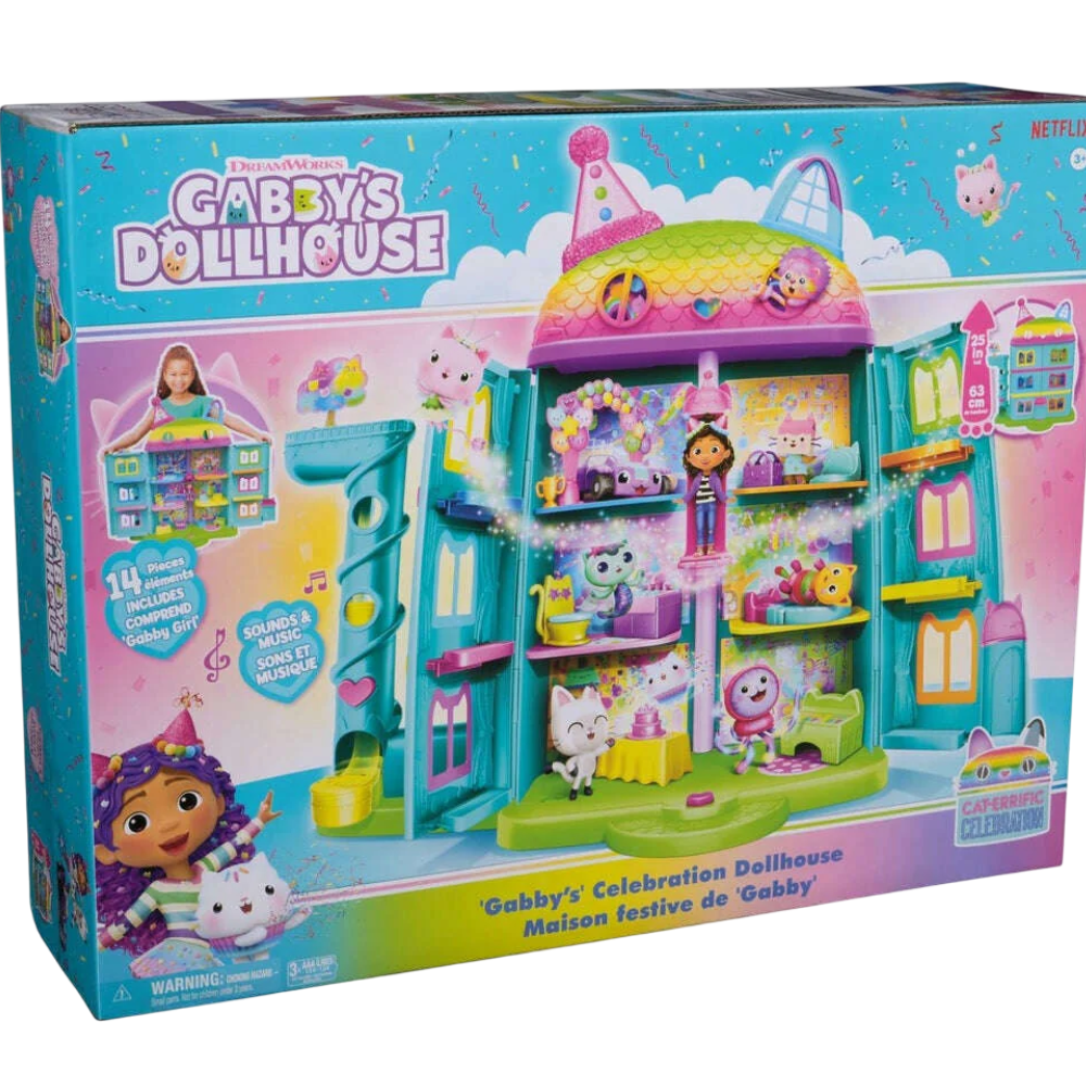 Gabby's Dollhouse Celebration Dollhouse + Deluxe Playsets 3+