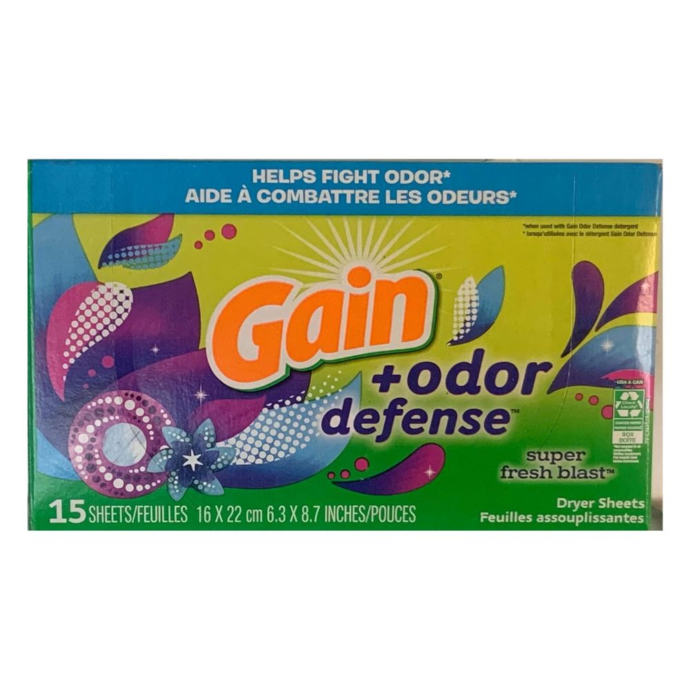 Gain + Odor Defense Super Fresh Blast 15 Sheets