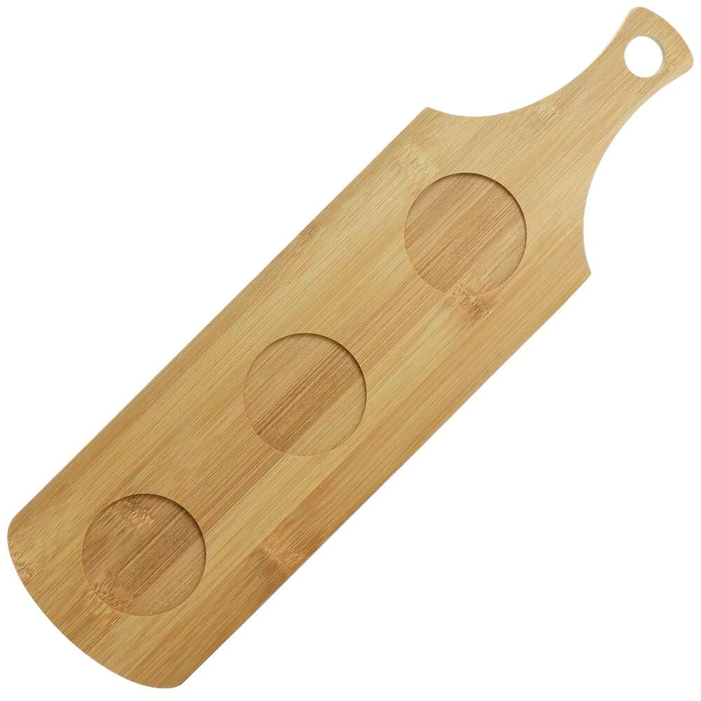 Juego de 3 Tazones Para Bocadillos Gibson Elite de Cerámica Fina con Base de Madera