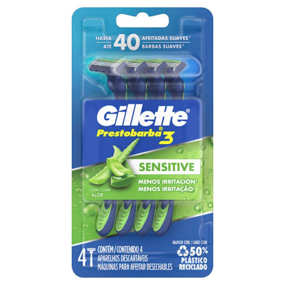 Gillette Maquina De Afeitar Sensitive 4 Und