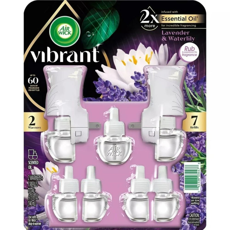 Air Wick Vibrant Lavender & Waterlily 2 Warmers + 7 Refills