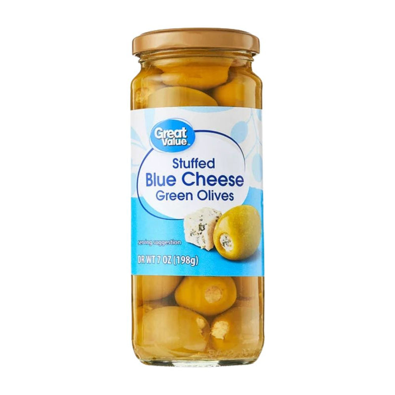 Great Value Stuffed Blue Cheese Green Olives 198gr