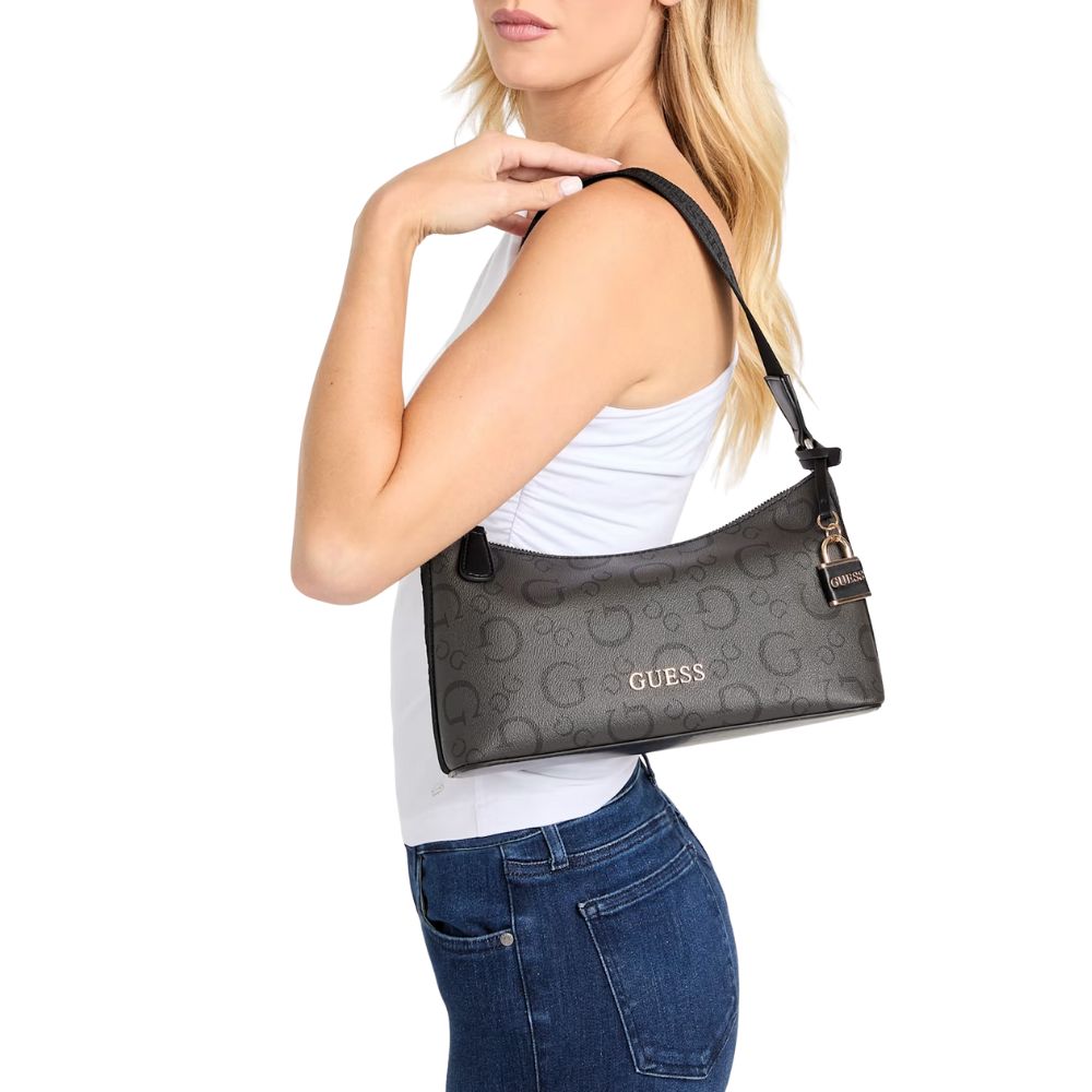 Guess Cartera Astra Enlarged Logo Shoulder Bag Black