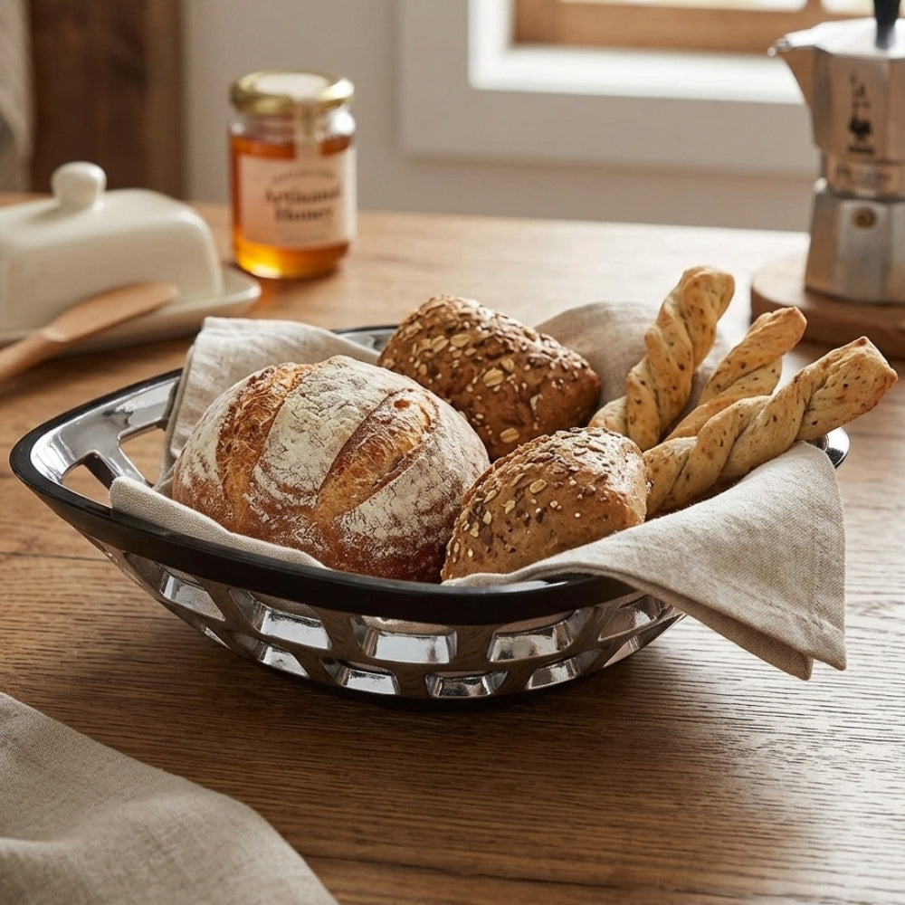 Guzzini Cesta Para Pan Bicolor Grigio Cielo
