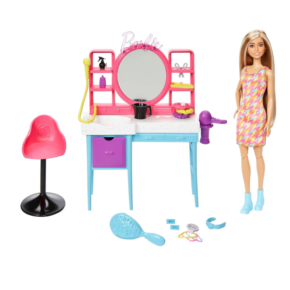 Barbie Hair Salon Muñeca + 15 Accesorios 3+