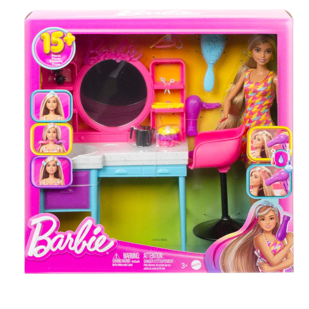 Barbie Hair Salon Muñeca + 15 Accesorios 3+