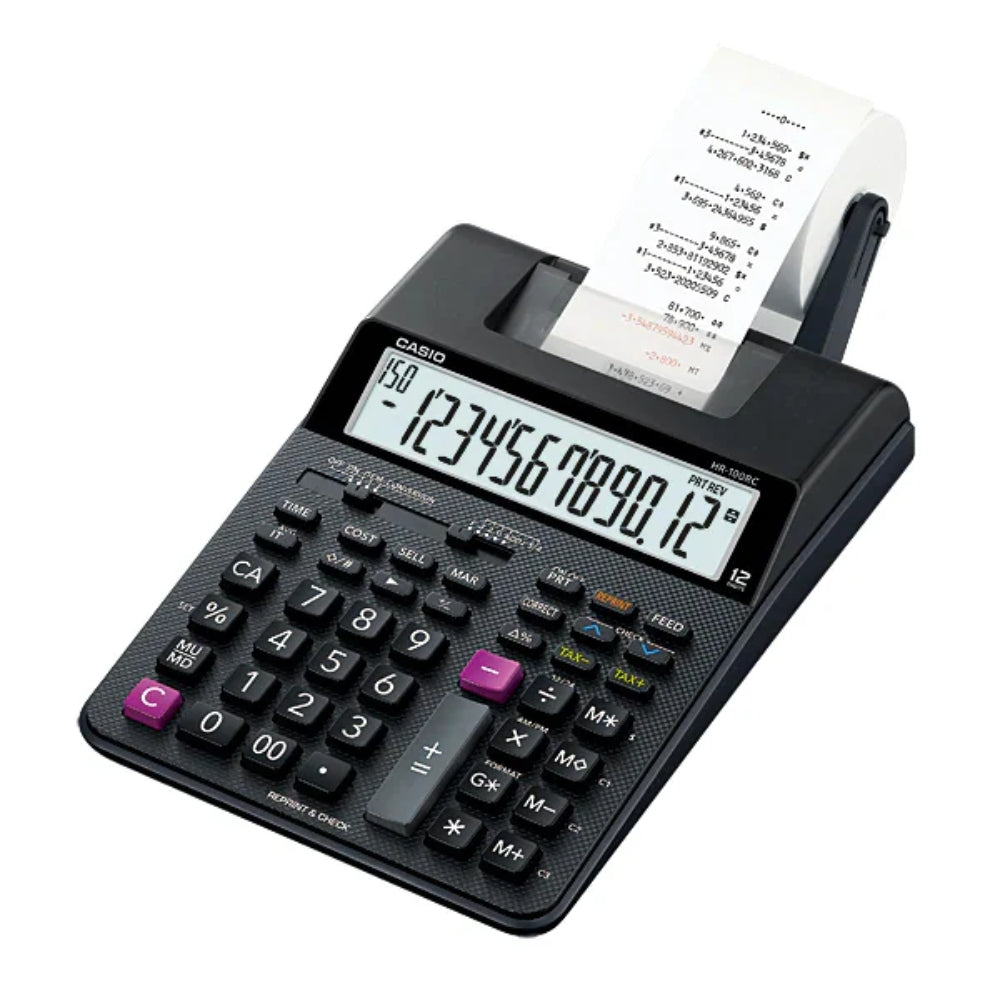 Casio Calculadora Con Impresora Black HR-100RC