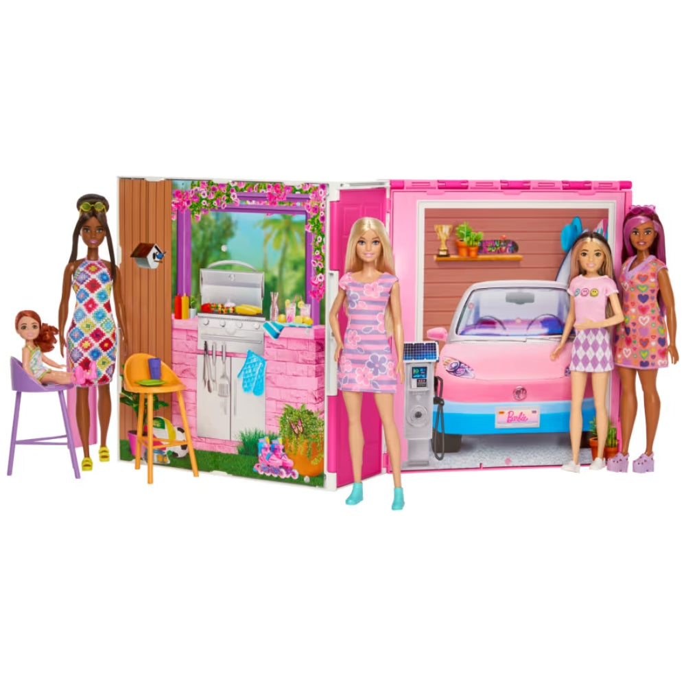 Barbie Casa de Muñecas Glam con Muñeca 4 Areas para jugar + Muñeca
