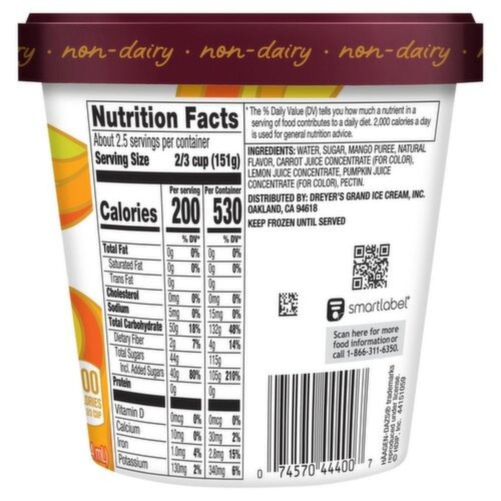 Helado Haagen Dazs Creamy Mango 414ml