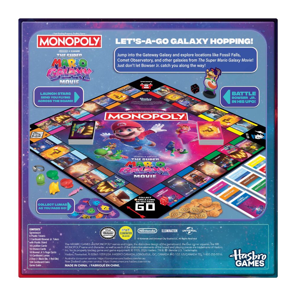 Hasbro Juego De Mesa Monopoly The Super Mario Galaxy Movie 8+