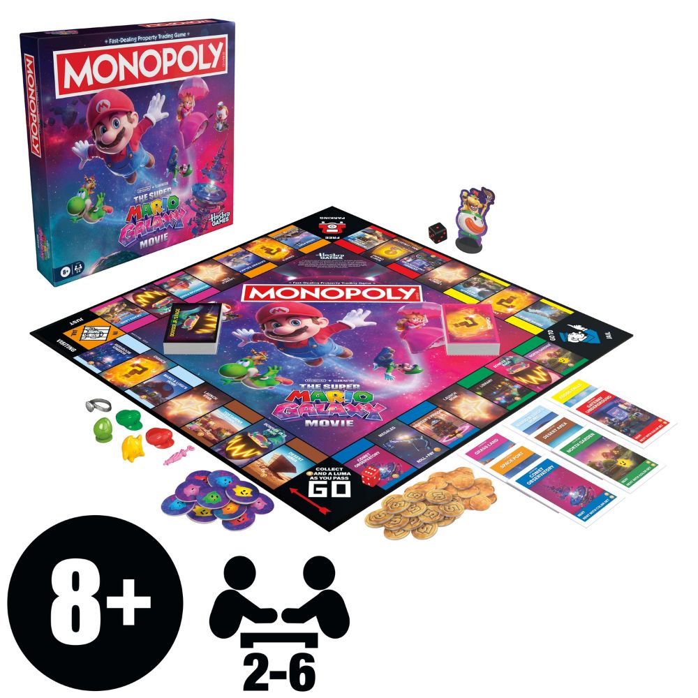 Hasbro Juego De Mesa Monopoly The Super Mario Galaxy Movie 8+