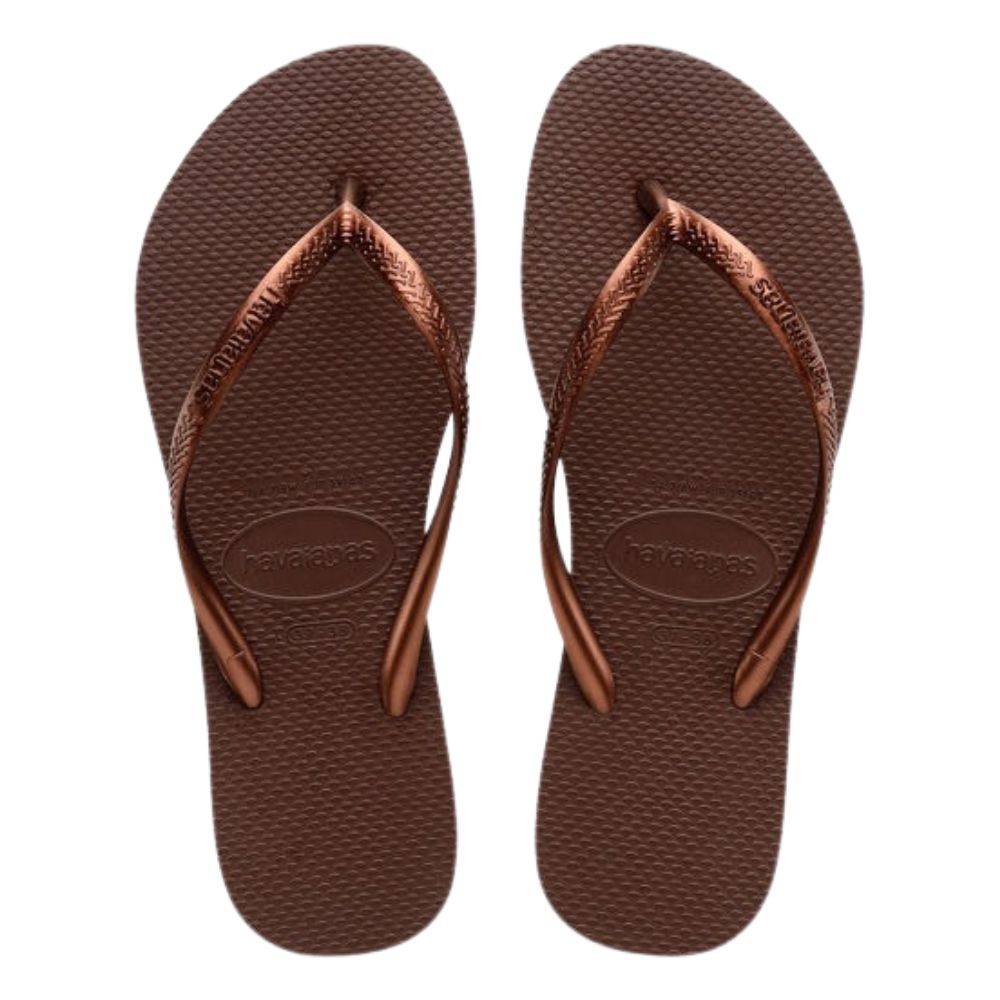 Havaianas Sandalias Para Damas Slim Dark  Brown Metal