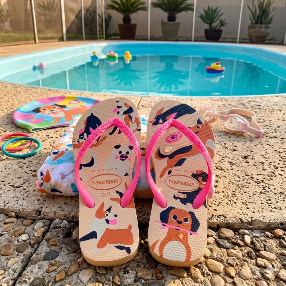 Havaianas Sandalias Para Niñas Slim Pets Golden