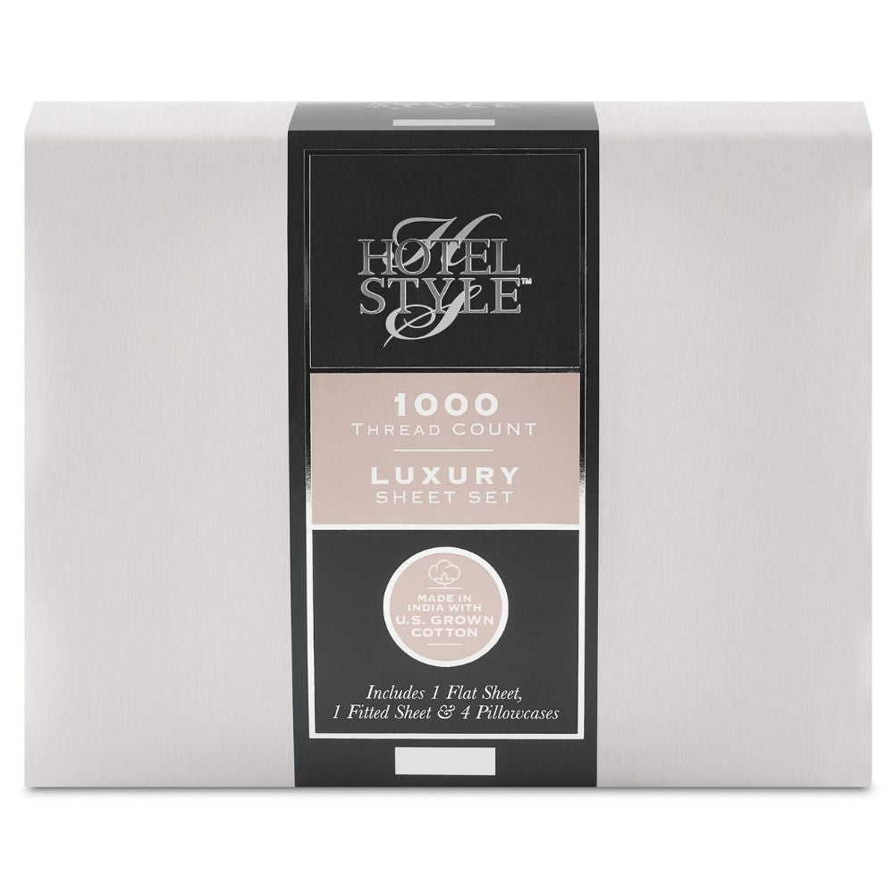 Hotel Style Queen 1000 Thread Count Luxury Sheet Set Platinum Silver