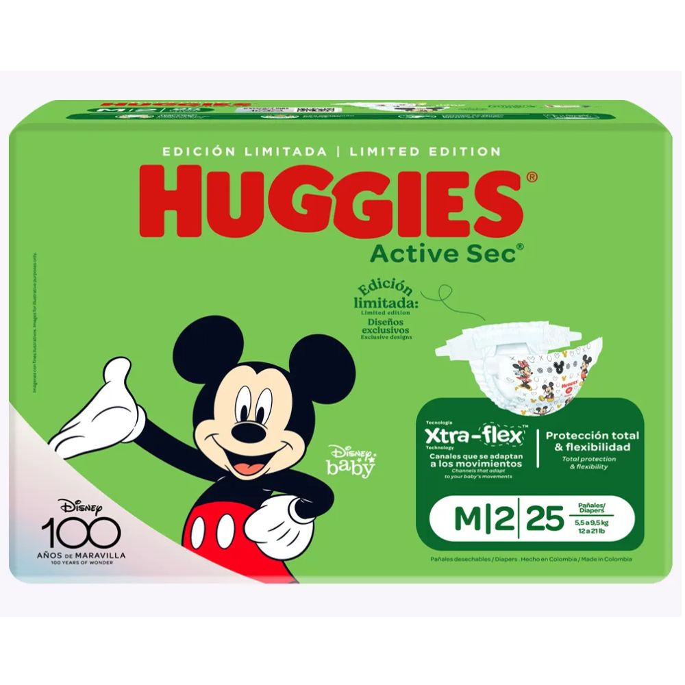 Huggies Pañal Disney Active Sec M 25und