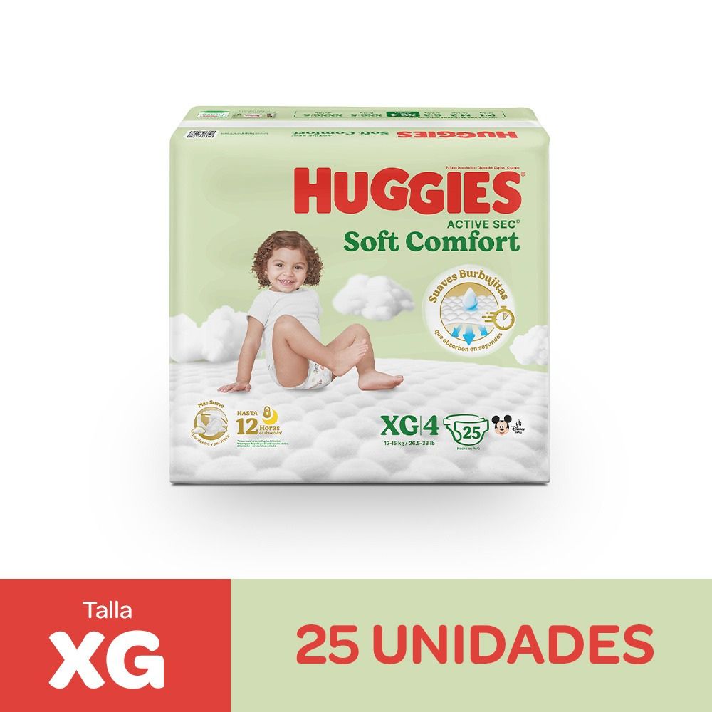 Pañales Huggies Active Sec Talla XG 25und