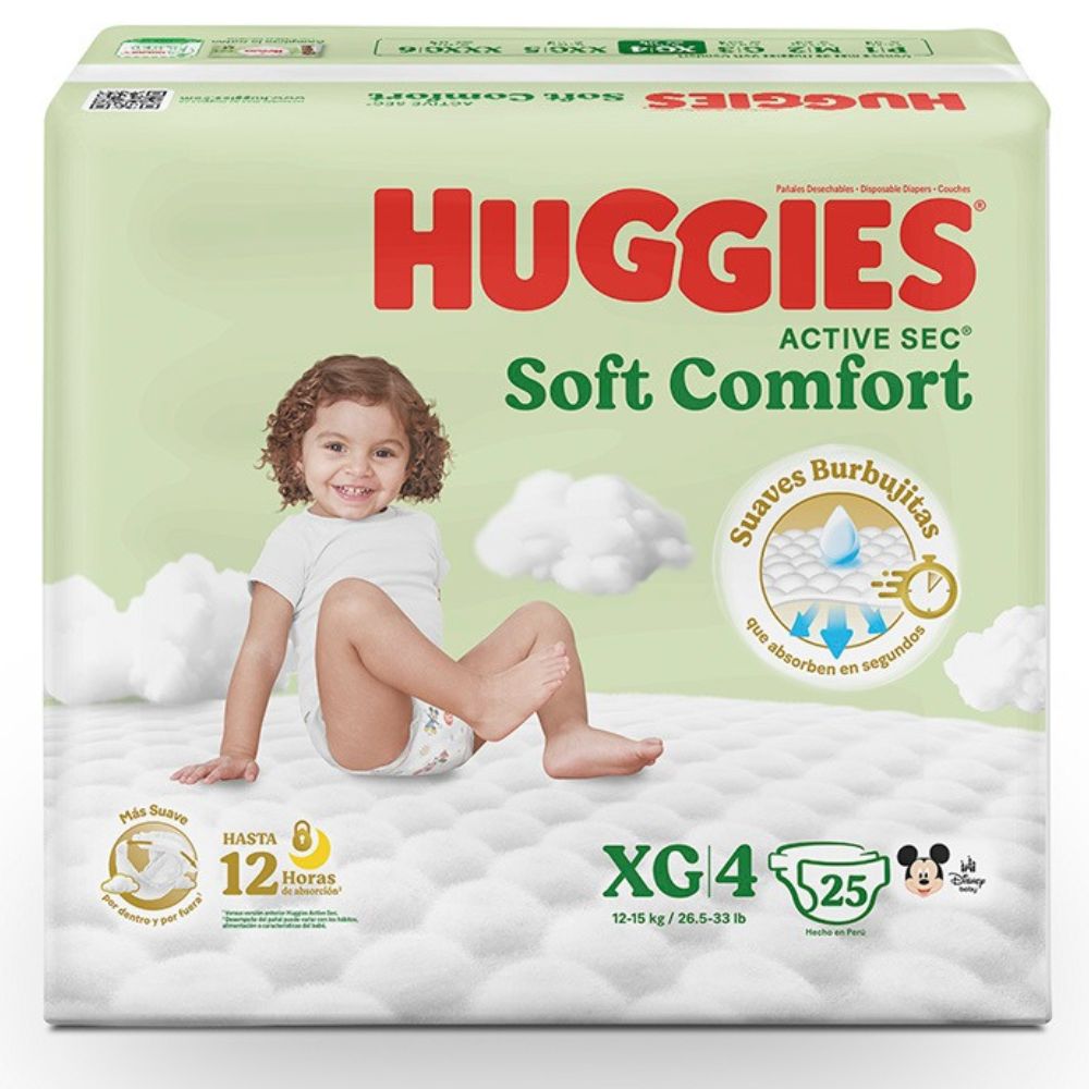 Pañales Huggies Active Sec Talla XG 25und