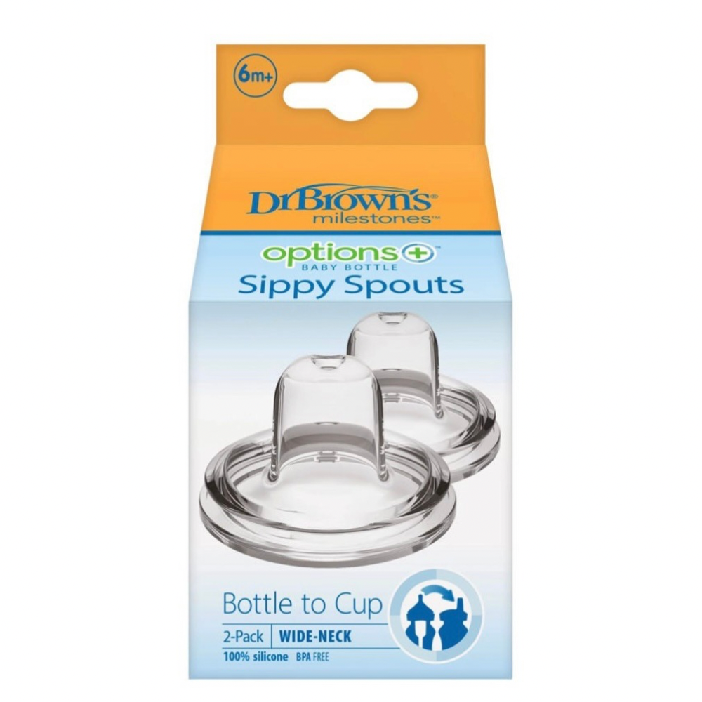 Dr. Brown’s Sippy Spouts Tetinas de Transición de Tetero a Sippy Cup para Teteros Wide Neck 2 Unidades