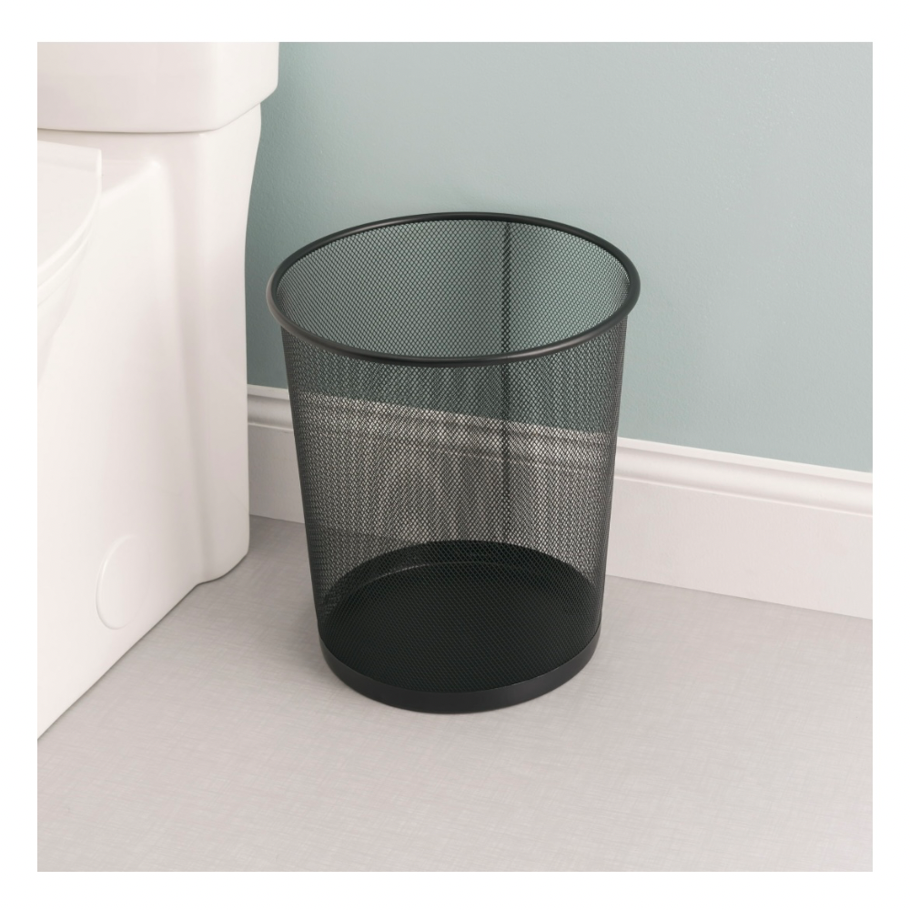 Papelera Mesh Negra Home Basic 17.8 x 24.8 cm