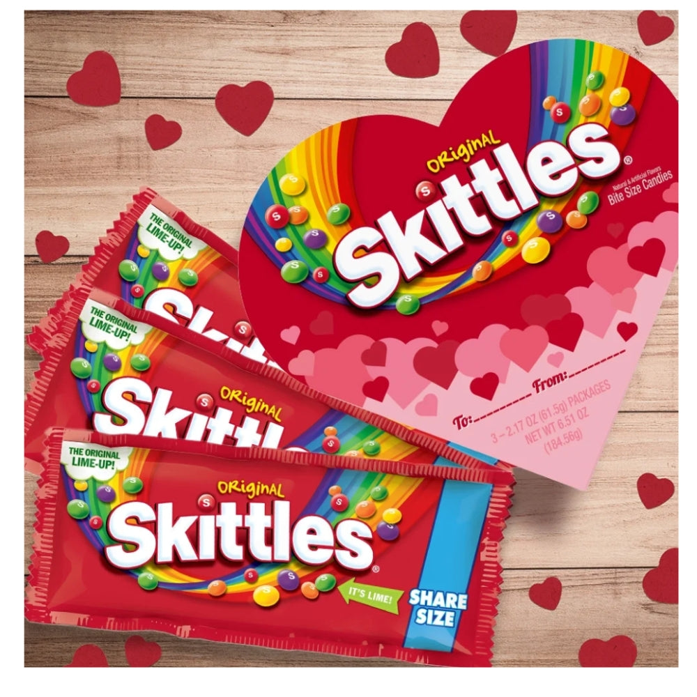 Skittles Valentines Caramelos Masticables Contiene 3 Paquetes de 61.5 gramos