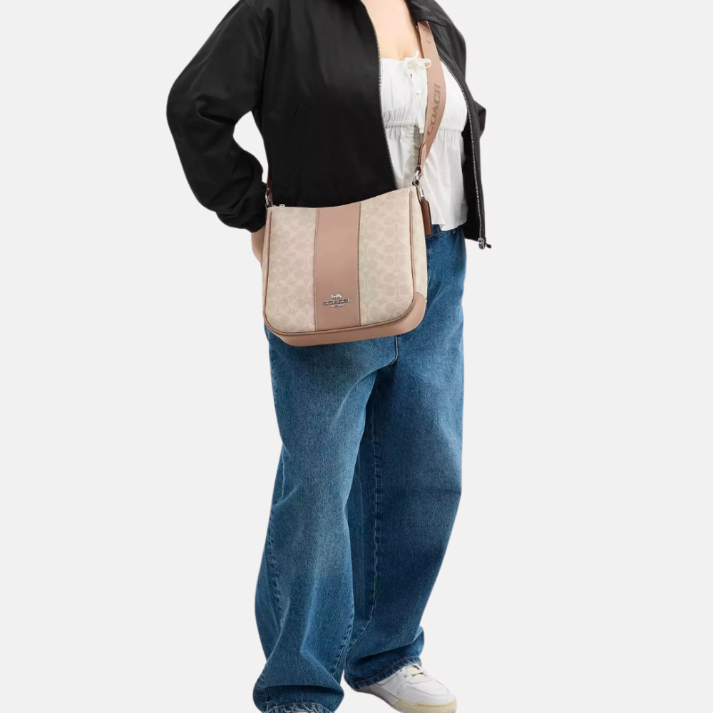 Coach Cartera Ellie File Crossbody Bag Color Sand/Taupe