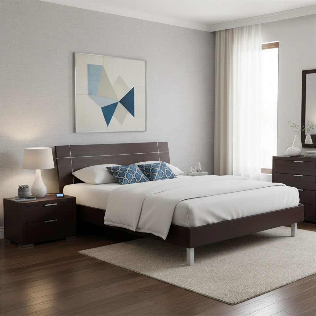 Cama Individual Color Wengue 1 mt x 1.9 mts