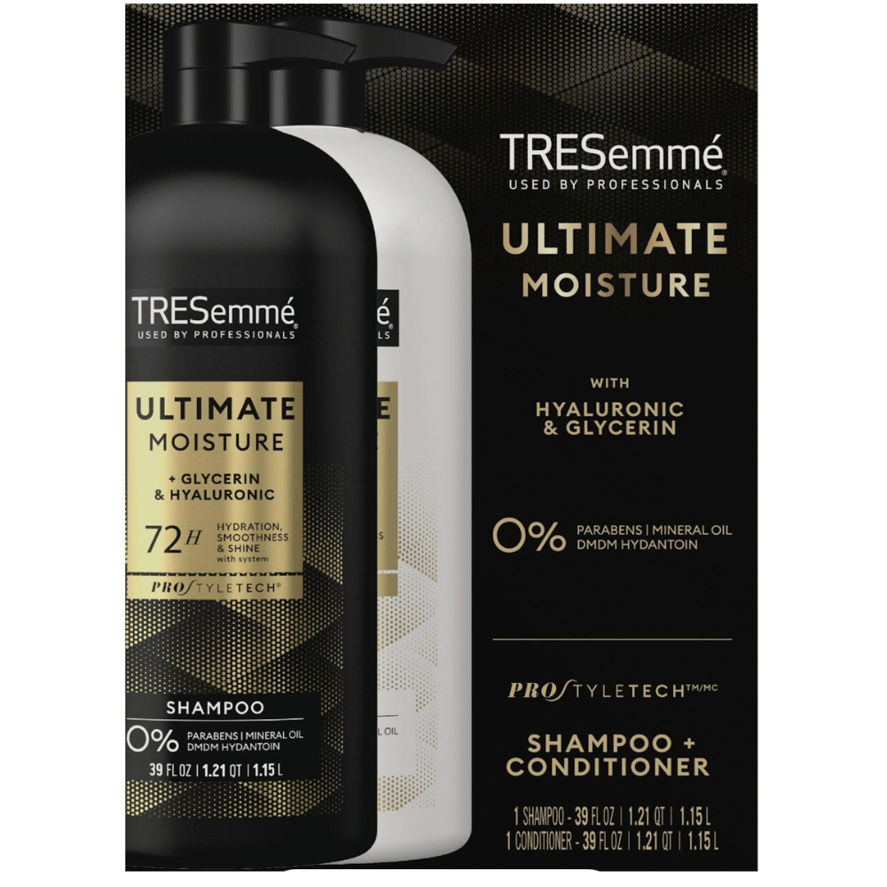 TRESemme Set de Shampoo y Acondicionador con Hyaluronic y Glycerin Ultimate Moisture 1.15 Litro