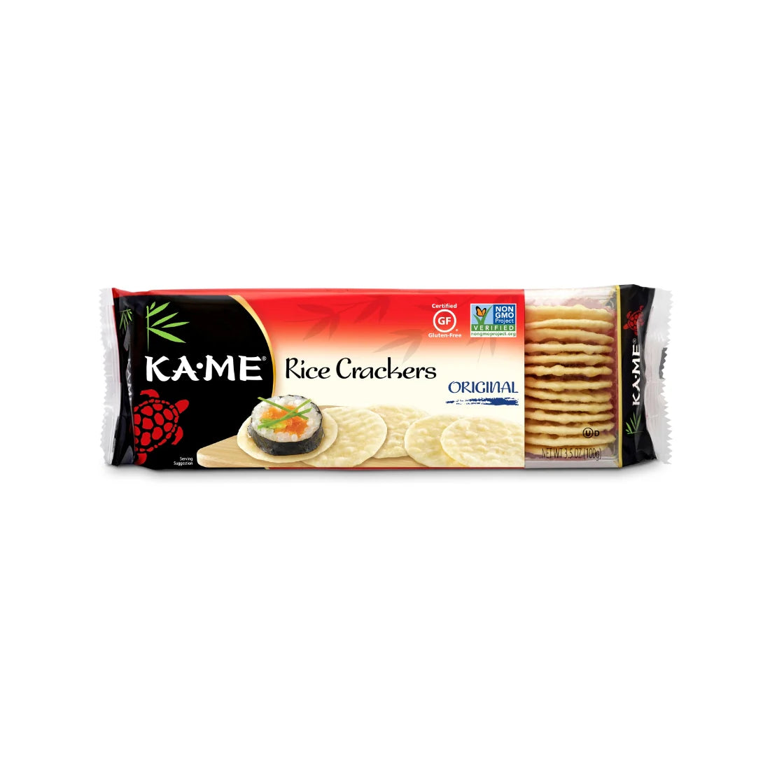 Kame Rice Crackers Gluten Free Galletas de Arroz Sabor Original 100 g