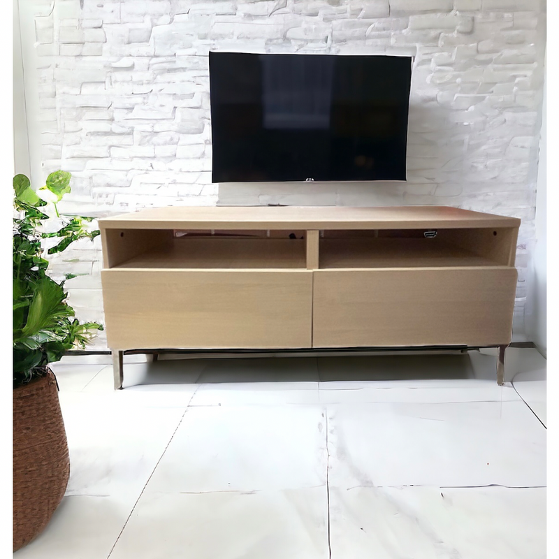 Mueble Para TV con 2 Gavetas Color Birch 120 x 40 x 53 cm