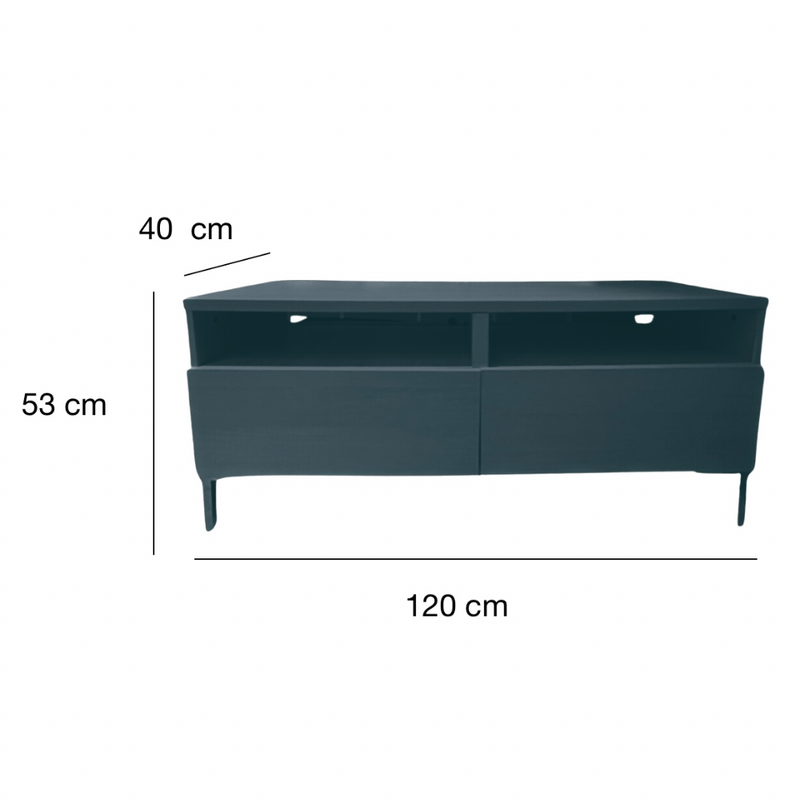 Mueble Para TV con 2 Gavetas Color Black Oak 120 x 40 x 53 cm