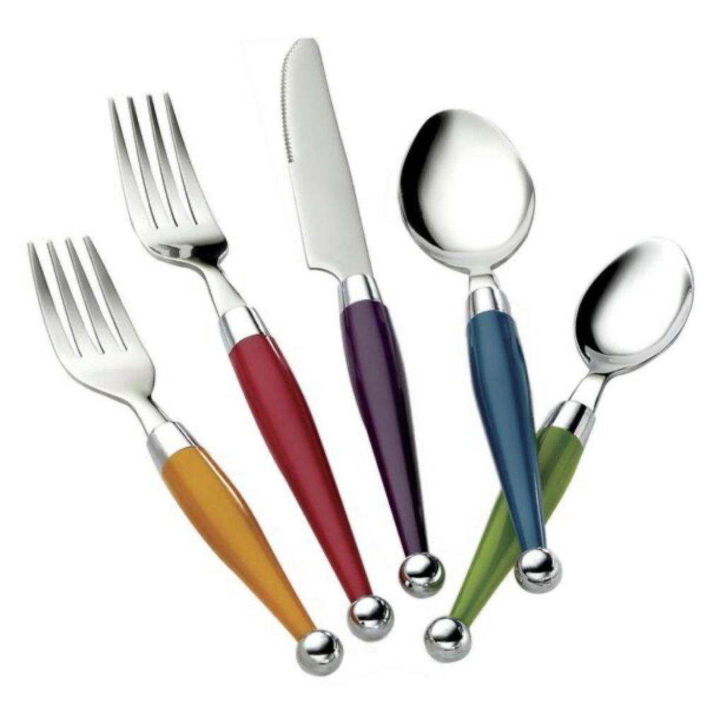 Set De Cubiertos Gibson Home Acero Inoxidable 20 Piezas y Mango De Colores