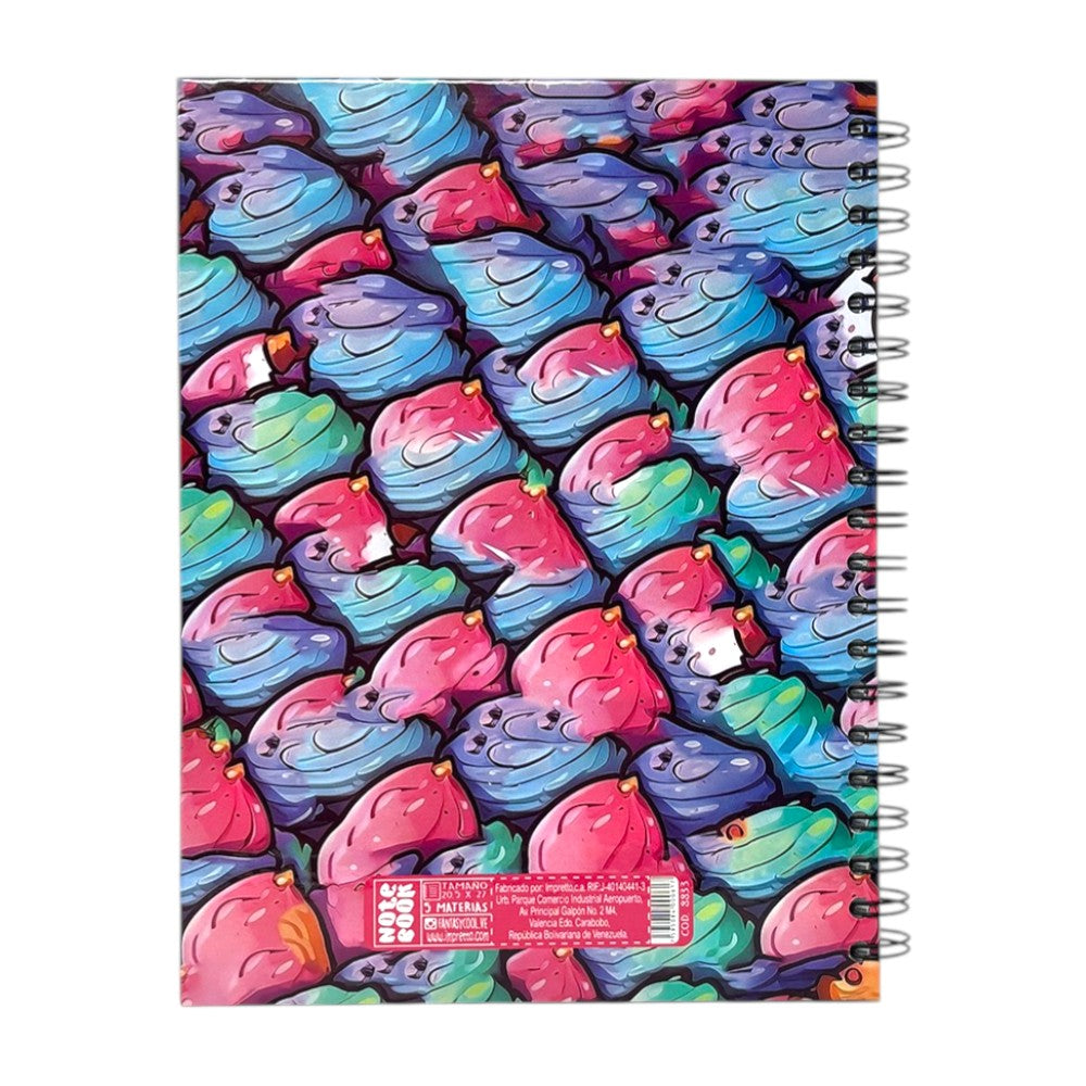 Fantasy Notebook Libreta 5 Materias Tapa Dura Diseños Surtidos