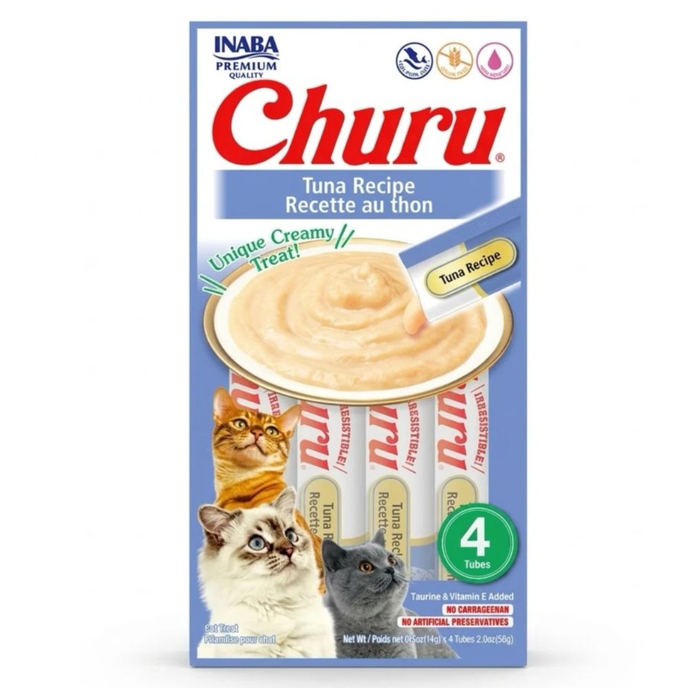 Inaba Churu Snack Húmedo Para Gatos Sabor Atún 4Und