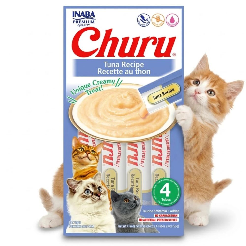 Inaba Churu Snack Húmedo Para Gatos Sabor Atún 4Und