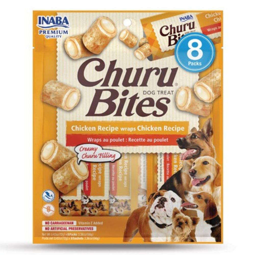 Inaba Dog Churu Bites Treat Chicken Snack Para Perros 8Und