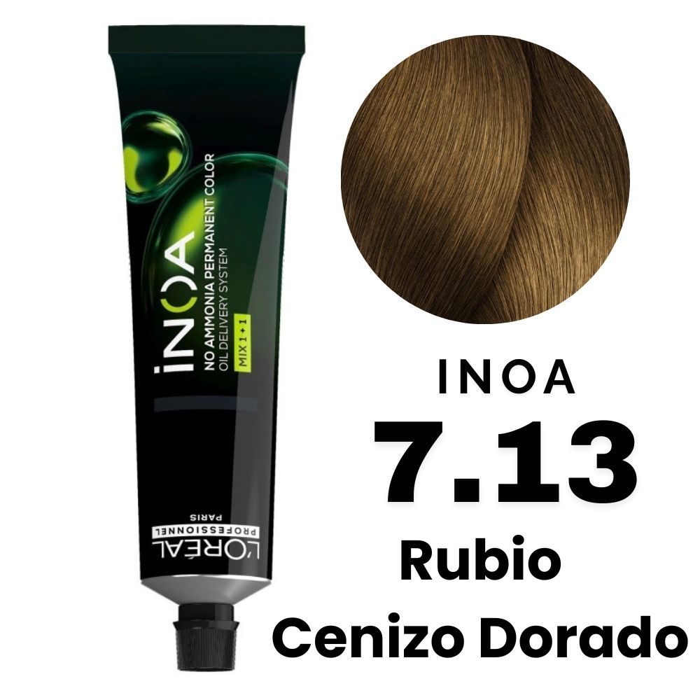 L'Oreal Inoa Profesional Nro.7.13 Rubio Cenizo Dorado 60gr