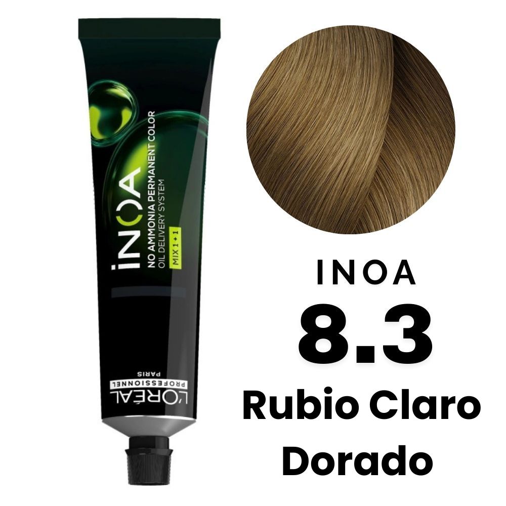 L'Oreal Tinte Inoa Profesional Nro.8.3 Rubio Claro Dorado 60gr