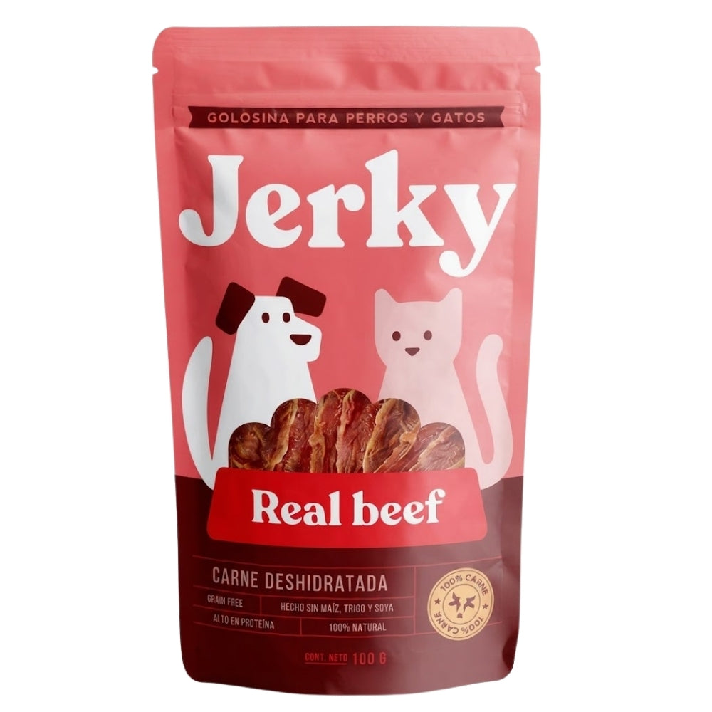 Jerky Real Beef Golosina para Perros y Gatos 100 gr